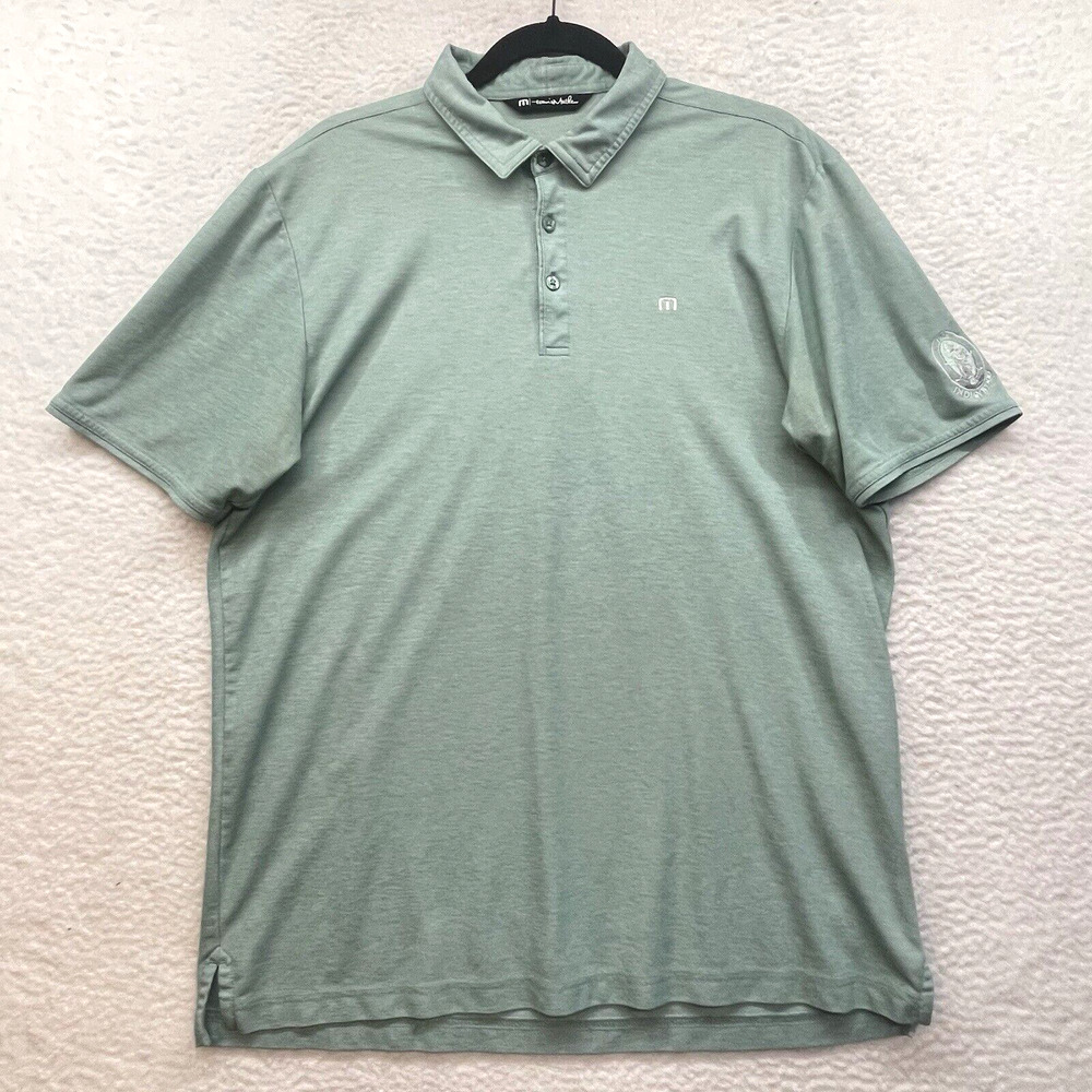 Travis Mathew Shirt Mens Large Green Polo Indianwood Golf Course Outdoor Preppy
